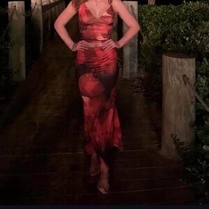 Urban Outfitters Red and Black Maxi Dress